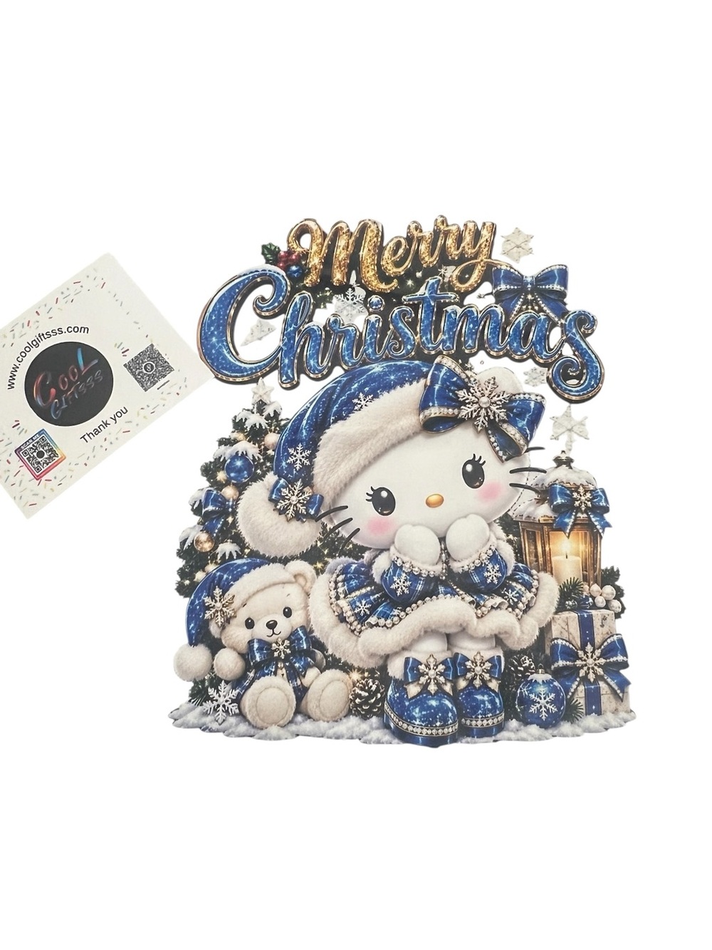 Hello Kitty Holiday Christmas T-Shirt Faux Embroidery & Faux Rhinestones pick 1 - Picture 9 of 16